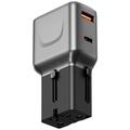 Energea TravelGo Adapter 35 - US, UK, AU, EU, PD 35W - Métal Foncé