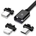 Câble Magnétique 3-en-1 Essager - USB-C, Lightning, MicroUSB - 2m - Noir