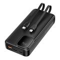 Essager Digital Display 20000mAh Power Bank avec câbles Type-C et Lightning - 22.5W - Noir