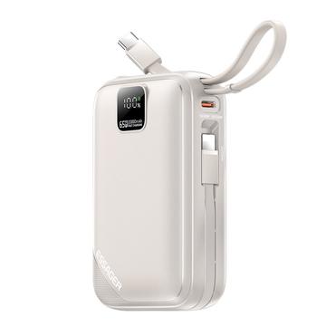Essager PD 65W Batterie externe à charge rapide 20000mAh avec câbles Lightning/USB-C - Titane