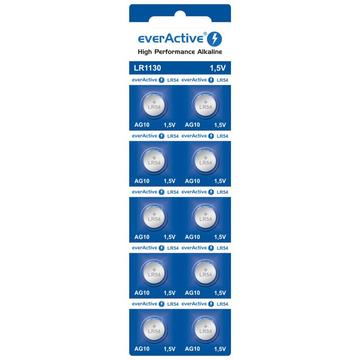 EverActive AG10 LR1130/LR54 Piles bouton alcalines - 10 Pcs.