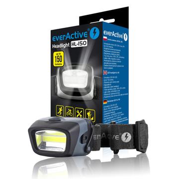 EverActive HL-150 Lampe frontale LED avec 3 modes d\'éclairage - 150 Lumens