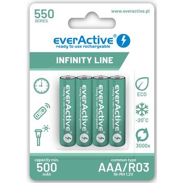 EverActive Infinity Line EVHRL03-550 Piles AAA rechargeables 550mAh - 4 Pcs.