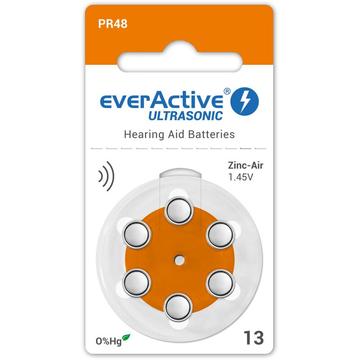 EverActive Ultrasonic 13/PR48 Piles pour appareils auditifs - 6 pièces