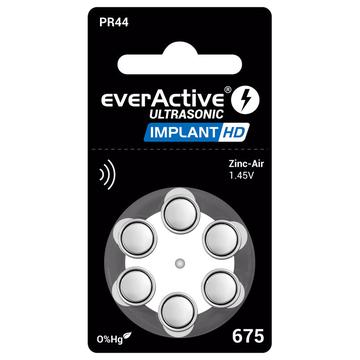 EverActive Ultrasonic Implant HD 675/PR44 Piles pour aides auditives - 6 pièces