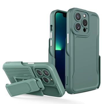 Coque Hybride iPhone 14 Pro avec Clip Ceinture Série Explorer - Vert Foncé