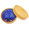 Jouet squishy dumpling avec expression des yeux et panier vapeur - Bleu