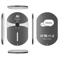 Traducteur Bluetooth magnétique F8pro AI avec 138 langues - Noir