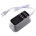 Chargeur de Bureau USB 8 ports Charge Rapide avec Moniteur LED - Blanc