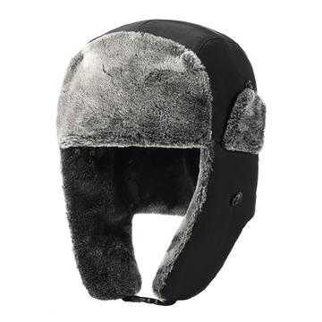 Chapeau de trappeur d\'hiver épais doublé de polaire - Noir