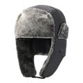 Chapeau de trappeur d'hiver épais doublé en polaire - Gris