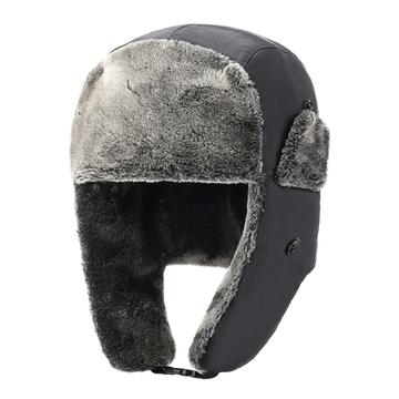 Chapeau de trappeur d\'hiver épais doublé en polaire - Gris