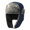 Chapeau de trappeur d'hiver épais doublé de polaire - Bleu marine