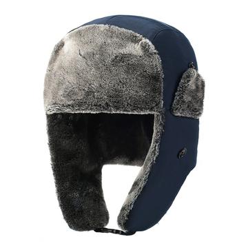 Chapeau de trappeur d\'hiver épais doublé de polaire - Bleu marine