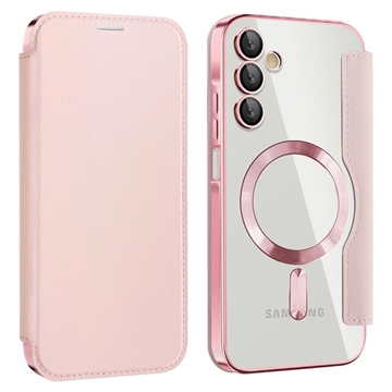 Étui à rabat Samsung Galaxy A15 avec fente pour carte - Compatible MagSafe - Rose