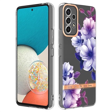 Coque Samsung Galaxy A53 5G en TPU - Série Flower - Bégonia Violet