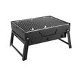 Gril à charbon portable pliable - 35x27x20cm - Noir