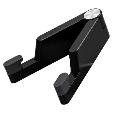 Support de téléphone pliable en alliage d\'aluminium pour smartphones/tablettes 4-7" - Noir