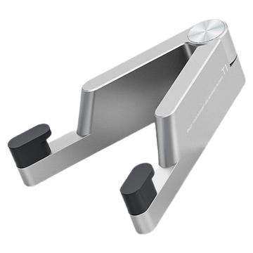 Support de téléphone pliable en alliage d\'aluminium pour smartphones/tablettes 4-7" - Argent