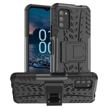 Coque Hybride Nokia G100 Antidérapante avec Béquille - Noire