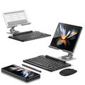 For Samsung Galaxy Z Fold4 5G / Fold3 5G / Fold2 5G / Fold 5G Keyboard Magnetic Folding Stand with Mouse Stylus Pen - Silver