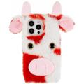 Coque Hybride iPhone 14 Pro - Fluffy Plush - Vache Rouge