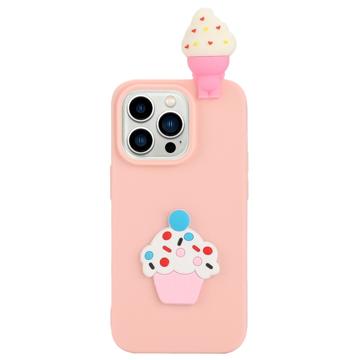 Coque pour iPhone 14 Pro en TPU 3D Cartoon - Crème glacée