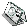 iPhone 15 Pro Max Case Double Sided HD Tempered Glass Phone Cover Compatible with MagSafe - Vert