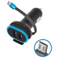 Chargeur Voiture MicroUSB avec 2 Ports USB Forever CC-02 - 3A - Noir / Bleu