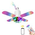 Plafonnier RGB à quatre feuilles avec haut-parleur Bluetooth et télécommande - E27