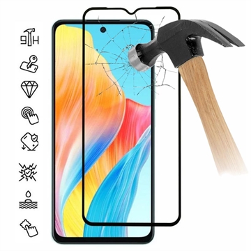 Protecteur d’Écran Oppo A58 4G en Verre Trempé Full Cover - Bord Noir