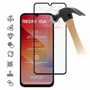 Protecteur d'écran Xiaomi Redmi 15a en verre trempé Couverture complète - 9H - Bord noir