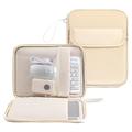 Housse à ouverture totale pour tablette/ordinateur portable avec plusieurs compartiments - Beige