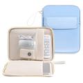 Housse à ouverture totale pour tablette/ordinateur portable avec plusieurs compartiments - Bleu