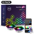 Panneaux muraux lumineux hexagonaux intelligents à LED RGB G01 - 12 pièces
