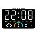 Réveil numérique à LED GH9007 avec affichage de l'humidité - Noir