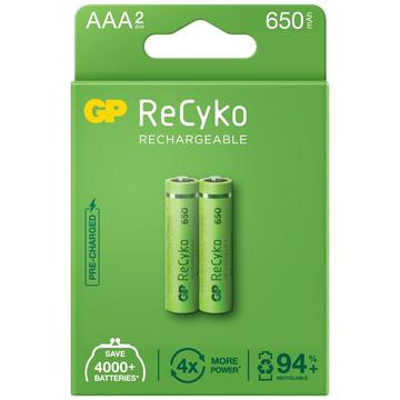 GP ReCyko 650 Piles AAA rechargeables 650mAh - 2 Pcs.
