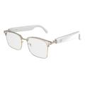 Lunettes intelligentes GS13 avec traduction AI, appels/musique Bluetooth - Blanc / Or