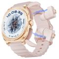 Montre connectée sportive 2 en 1 GT99 avec écouteurs sans fil - Or / Rose