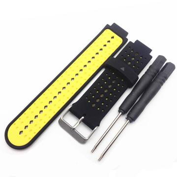 Bracelet Sports Garmin Forerunner 235/630/735 en Silicone Bicolore - Noir / Jaune