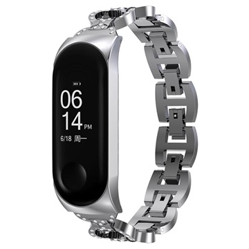 Bracelet Xiaomi Mi Band 5/6 en Acier Inoxydable Glam - Argenté