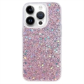 Coque iPhone 15 Pro Max en TPU Glitter Flakes - Rose