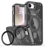 Coque hybride pailletée iPhone 16e avec Kickstand - Compatible MagSafe - Noir