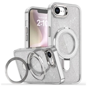 Coque hybride pailletée iPhone 16e avec Kickstand - Compatible MagSafe - Transparent