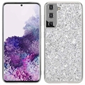 Coque Hybride Samsung Galaxy S21 FE 5G - Série Glitter - Argenté