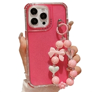 Coque hybride iPhone 16 Pro anti-chocs avec dragonne - Rose vif