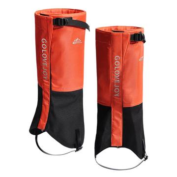 Guêtres imperméables Golovejoy HX39 - Doublure en peluche pour la randonnée, l\'escalade et le ski - L - Orange / Noir