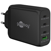 Chargeur rapide multiport Goobay 100W à technologie GaN - 3x USB-C, USB-A - Noir
