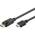 Câble Goobay 4K DisplayPort vers HDMI pour projecteur, téléviseur, PC - 2m - Noir