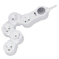 Multiprise Flexible Goobay - 5 x Prise UE - 1.5m - Blanc